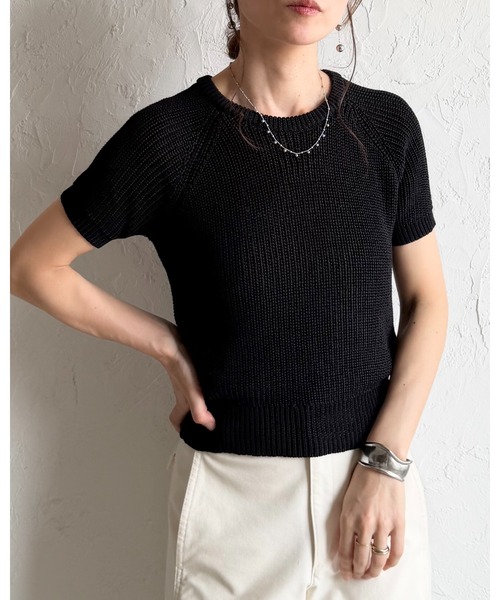 She's Closet サマーニット ニット セーター パフスリーブ ショート丈