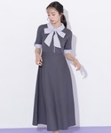 ワンピース 夏 半袖 「再入荷」シャツ襟ドッキ...の詳細画像5