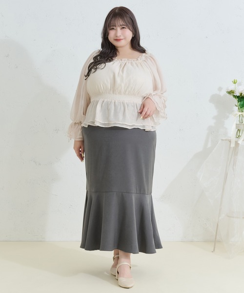 「Louiosy」 スカート 3L ブラック レディース_画像3