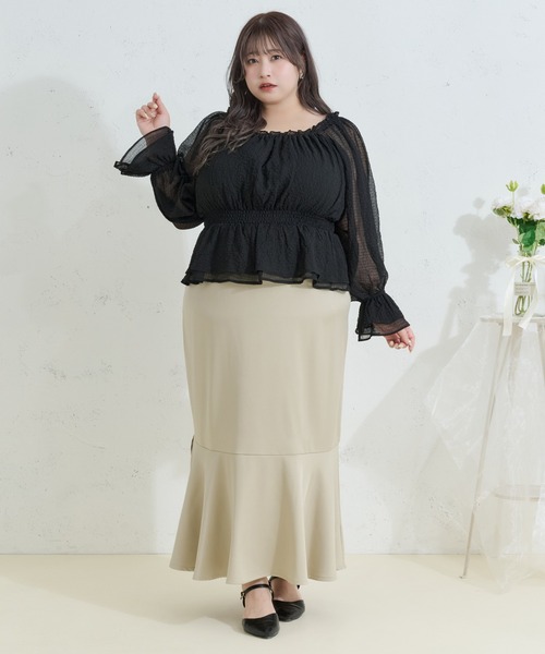 「Louiosy」 スカート 3L ブラック レディース_画像6