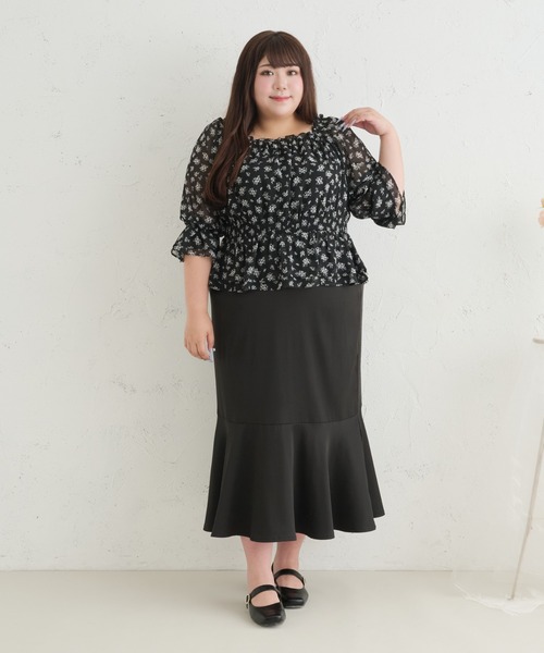 「Louiosy」 スカート 3L ブラック レディース_画像7