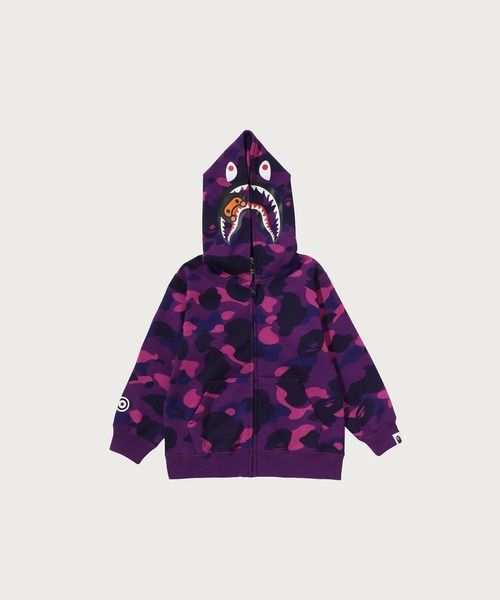 BAPE KIDS/エイプ◆マイロ 総柄 甚平◆130cm/ネイビー A BATHING APE（アベイシングエイプ） パーカー COLOR CAMO MILO SHARK