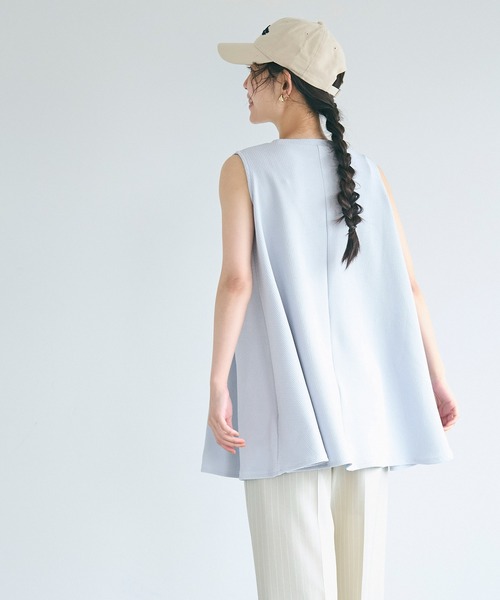 coca（コカ） tシャツ エンボス加工ノースリーブAラインチュニック