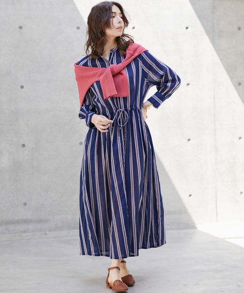 ワンピース インド綿キャンブリック バックプリーツ フレア シャツワンピース Zozotown Paypayモール店 通販 Paypayモール