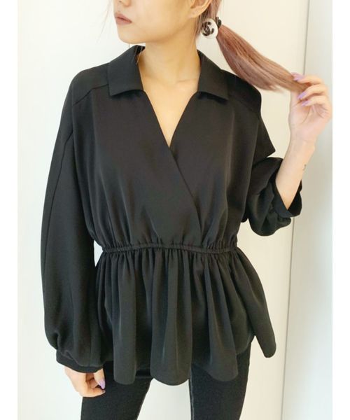 GYDA（ジェイダ） シャツ ブラウス カシュクールペプラムトップス