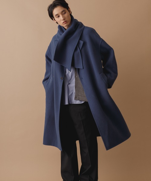 コート トレンチコート カシミアブレンドウール リバーセミダブルコート マフラー付き Unisex Zozotown 通販 Paypayモール