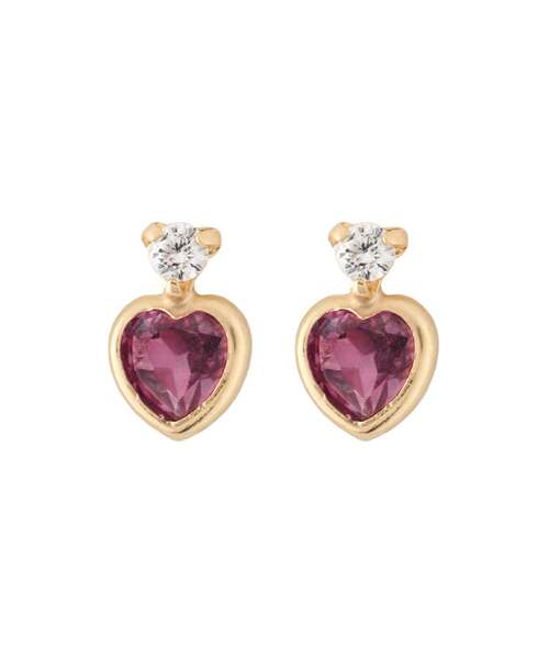 新品☆ANEMONE 天然石ハートピアス​[K10] ANEMONE（アネモネ） ピアス 天然石ハートミニピアス「K10