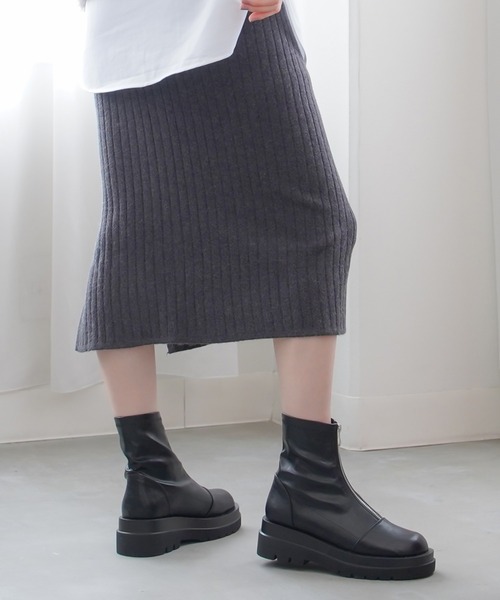 AmiAmi（アミアミ） ブーツ フロントジップストレッチブーツ