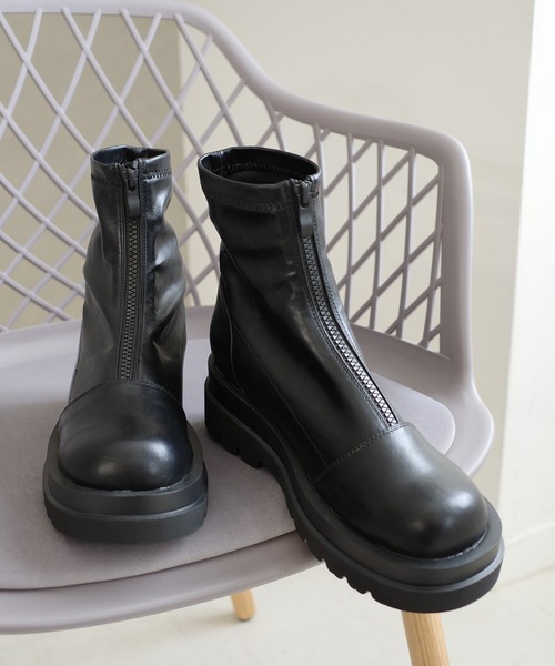 AmiAmi（アミアミ） ブーツ フロントジップストレッチブーツ