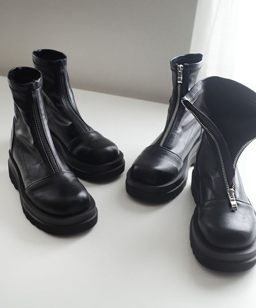 AmiAmi（アミアミ） ブーツ フロントジップストレッチブーツ