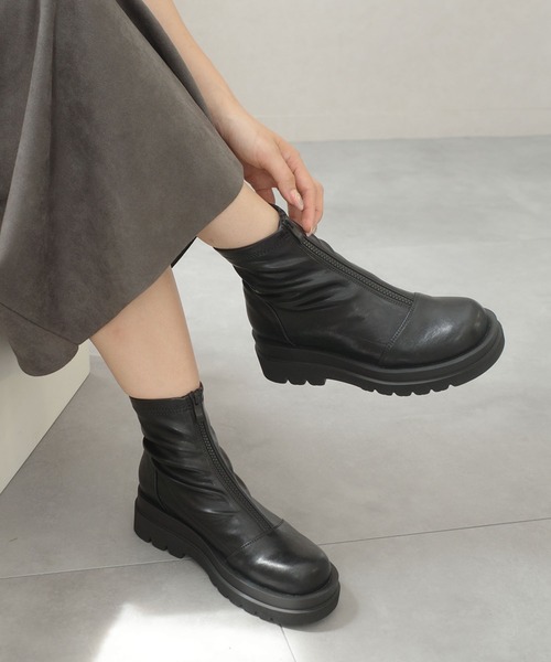 AmiAmi（アミアミ） ブーツ フロントジップストレッチブーツ