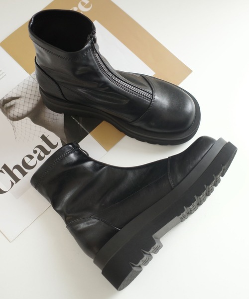 AmiAmi（アミアミ） ブーツ フロントジップストレッチブーツ