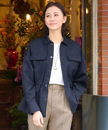 自由区　 ジャケット　ウエスト調整可能　サイズ38 自由区 コート アウター 「XSサイズ〜/洗える」シアー