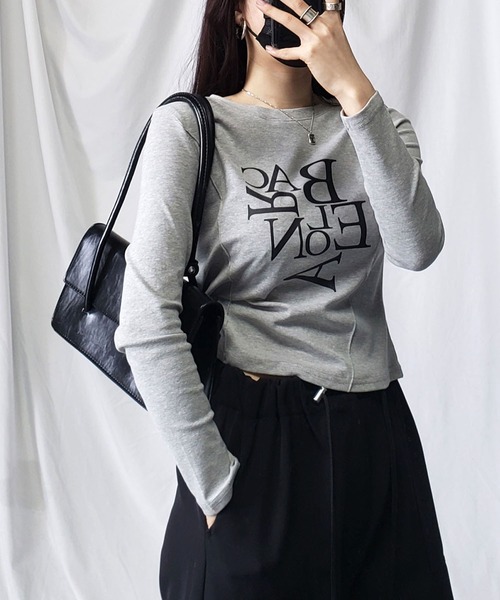 me+em select（ミームセレクト） tシャツ BACロゴレタリングスリム