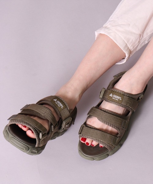 ブラウン⭕ スポーツサンダル 23cm　バックル付き GERRY（ジェリー） サンダル (AC)「GERRY」「レディース」ベルクロ