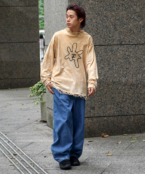 フルヤマテッペイ　長袖シャツ　TEPPEI FURUYAMA ダメージ加工 TEPPEI FURUYAMA(テッペイフルヤマ) ダメージ加工Tシャツ