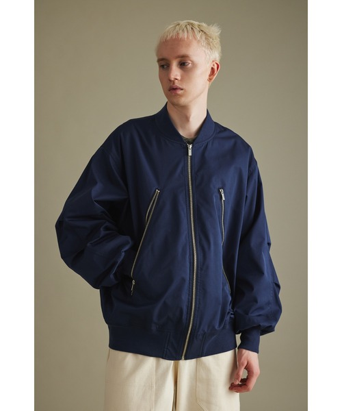 ネイビー MA-1スタイルジャケット WORK WEAR SUIT 洗えるMA-1 【返品不可商品】 （ネイビー