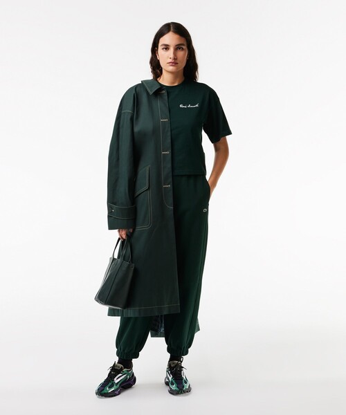 tシャツ 「LACOSTE/ラコステ」 レディース LACOSTE tシャツ ワイド＆ショートネームステッチTシャツ
