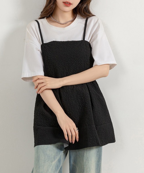 GlamLips ジャガードペプラムキャミソール 背中見せ 完売品 白 極美品 DAY CLOSET キャミソール レディース ふんわりジャガード