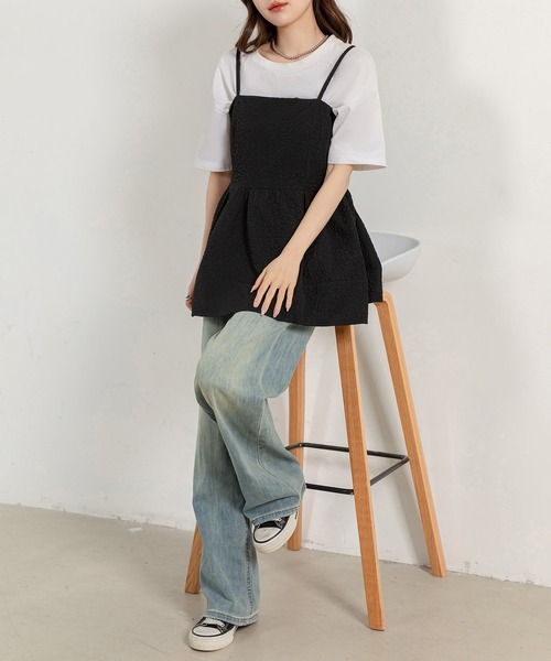 DAY CLOSET キャミソール レディース ふんわりジャガード