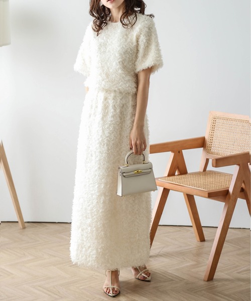 【DOLCE&GABBANA】フローラルキルティングジャカードスカート La-gemme スカート フラワーフリンジジャカードスカート