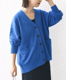 ✨美品✨TOWAVASE 高級ウールカーディガン 日本製 シンプル上質デザイン SHIPS カーディガン 「手洗い可能」7G ウール カシミヤ Vネック