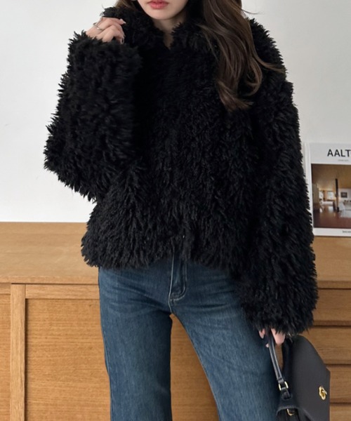 Eclat one ブルゾン アウター 「Eclat one」プードルファー ショート丈