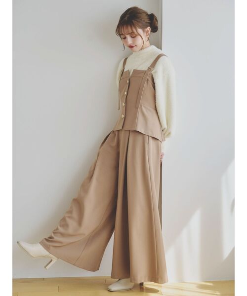 dazzlin パンツ フロントタックフレアーパンツ レディース