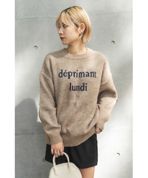 MIEL CRISHUNANT ニット セーター ジャガードロゴニット レディース