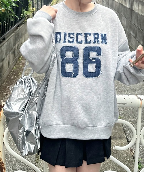 shrita（シュリータ） トレーナー デニムロゴ裏起毛トレーナー「低身長