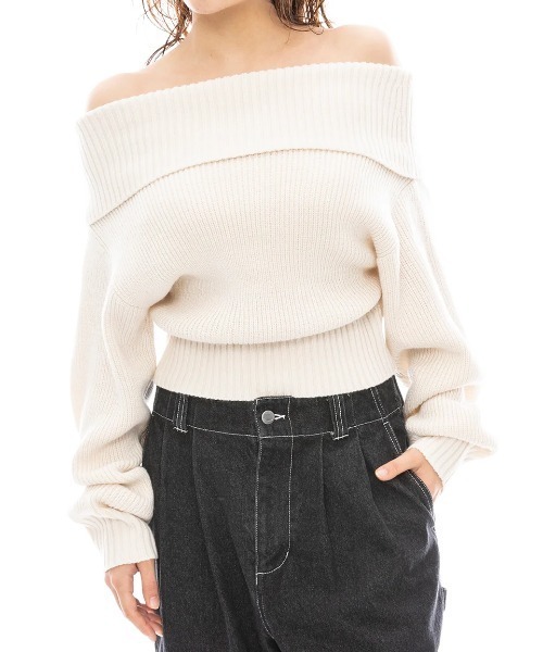 ニット セーター RVCA レディース RVCA OFF SHOULDER KN セーター/ルーカルーズシルエットオフショルダーニット レディース RVCA ニット セーター レディース OFF SHOULDER KN セーター