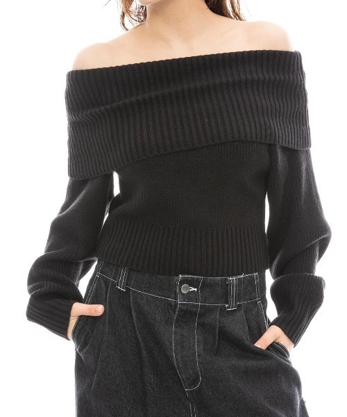 ニット セーター RVCA レディース RVCA OFF SHOULDER KN セーター/ルーカルーズシルエットオフショルダーニット レディース