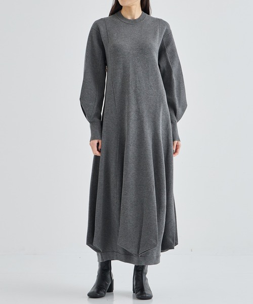 【おしゃれ】 UN3D. ワンピース OP/ダブル KNIT TUCK 「UN3D./アンスリード」W ワンピース