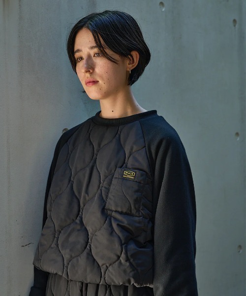 トレーナー スウェット RVCA レディース RECESSION REVERSIBLE トレーナー/ルーカリバーシブルキルティングスウェット レディー