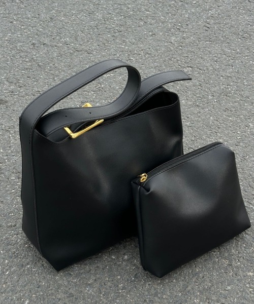 トートバッグ 「A4対応」太ベルトPUショルダートートバッグ レディース