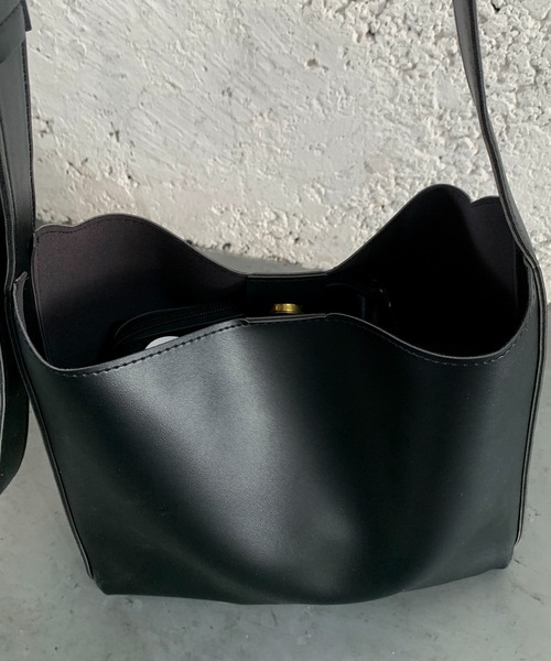 トートバッグ 「A4対応」「2点セット」太ベルトPUショルダートート