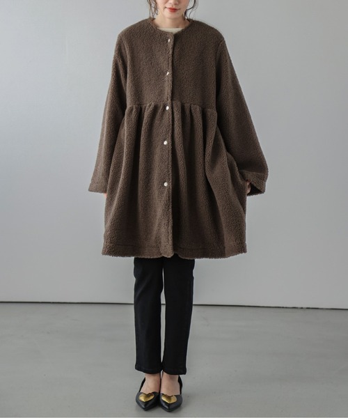 「SUGAR BISKET」 「La-gemme」ノーカラーコート フリー ベージュ レディース_画像5