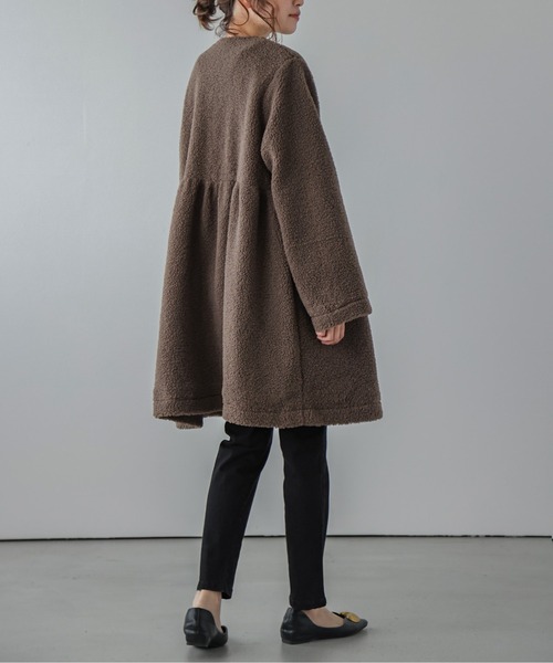 「SUGAR BISKET」 「La-gemme」ノーカラーコート フリー ベージュ レディース_画像8