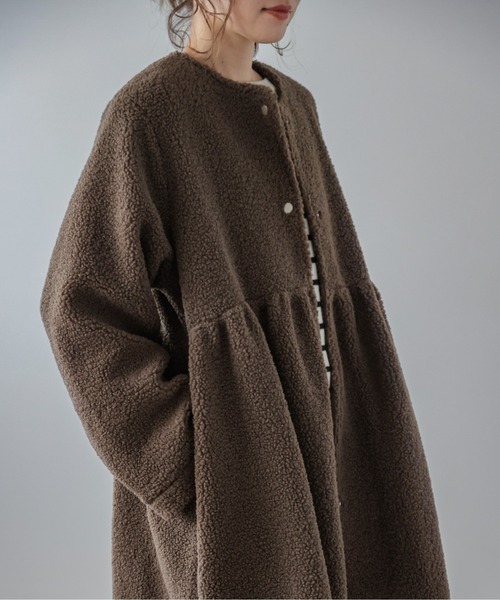 「SUGAR BISKET」 「La-gemme」ノーカラーコート フリー ベージュ レディース_画像9