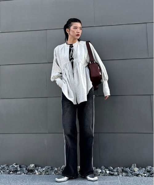 Ameri（アメリ） tシャツ SYMMETRY PEPLUM SWEAT TOP レディース