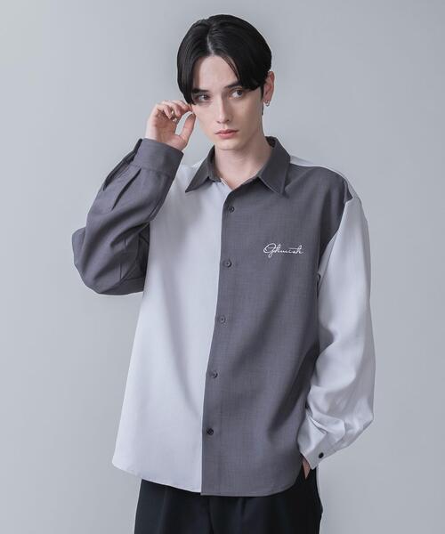 BROWNY シャツ BROWNY/ドライポリカラーブロックロングスリーブシャツ