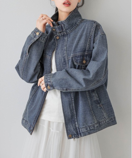 デニムジャケット gジャン ビンテージ風デニムジャケット レディース