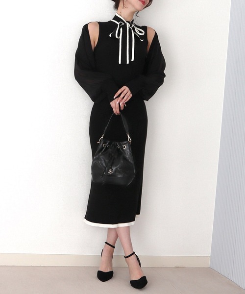 「ROYAL PARTY」 ニットワンピース FREE グレー レディース_画像3