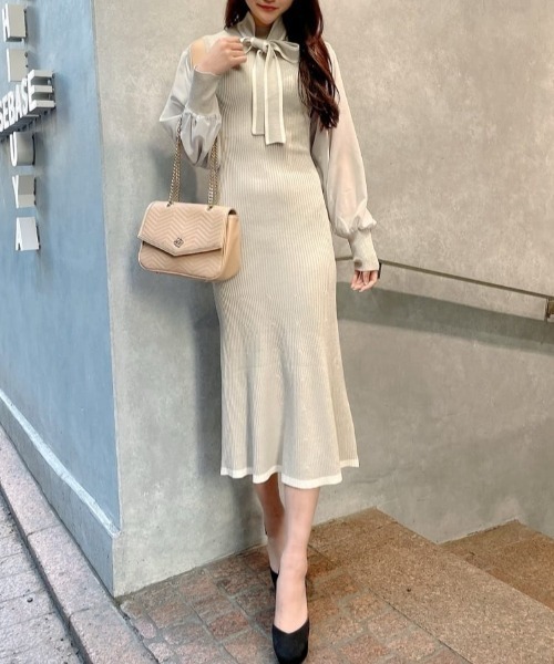 「ROYAL PARTY」 ニットワンピース FREE グレー レディース_画像8