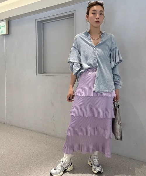 ROSE BUD ブラウス シャツ LIGHT OZ DENIM BLOUSE レディース
