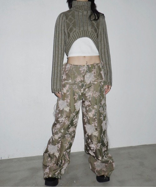 「musubore」 タートルネックニット FREE レッド レディース_画像5