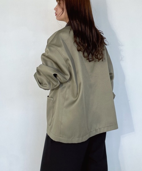 タグ付✨未使用 onit ビッグシルエットジャケット リネン混 775326F)ビッグシルエットジャケット レディース 前開き