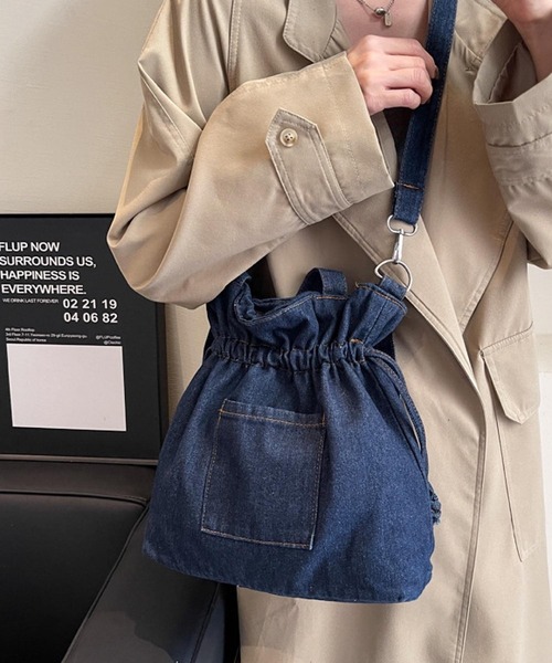 デニムリメイク3way トートバッグ 巾着 ショルダー 大容量 ビッグ