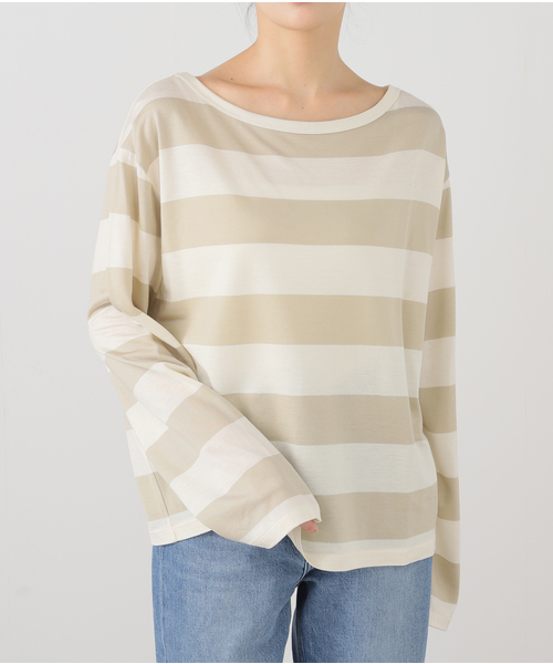 Spick＆Span tシャツ ボートネックボーダープルオーバー