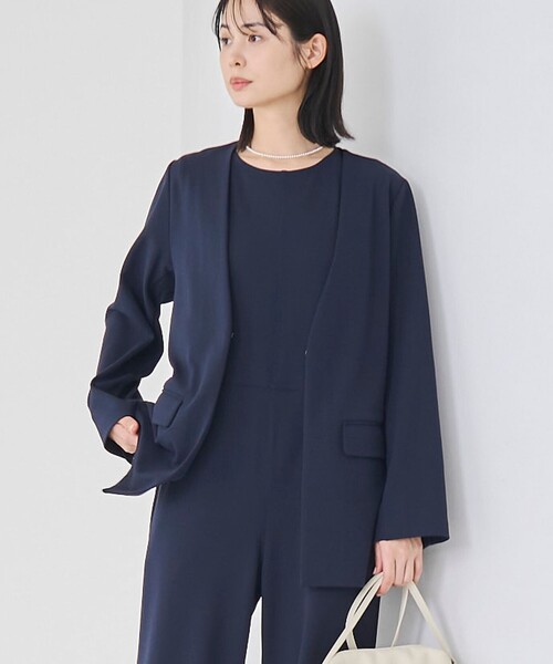 美品 現行 ルネ Rene オールインワン サロペット パール 濃紺 36 150cm小柄サイズ ワイドパンツオールインワン | サロペット